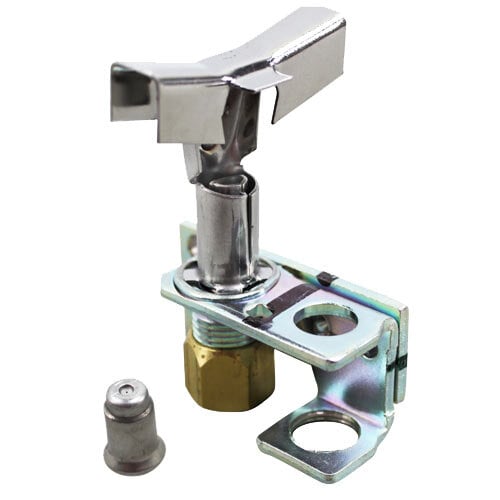 A close-up of an All Points pilot for natural gas or liquid propane with a metal piece.