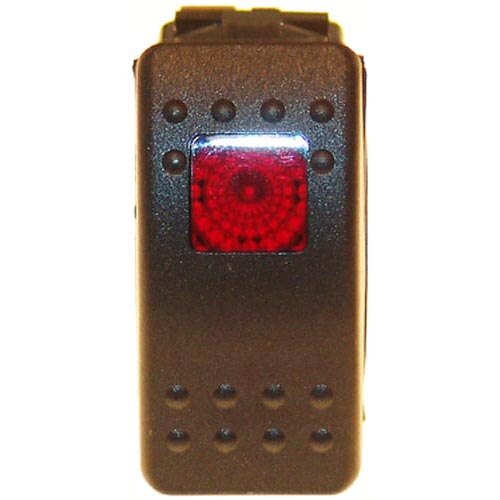 A black and red All Points sealed rocker switch with a red button.