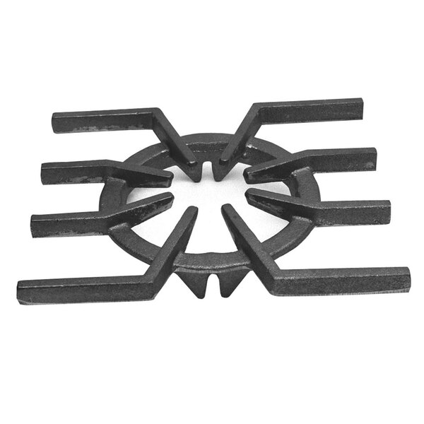 A black metal All Points cast iron spider grate with six bent rods.