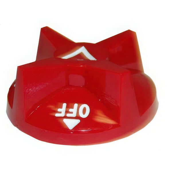 A red plastic AllPoints knob with white text.