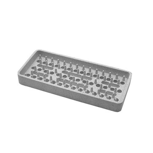 A white plastic tray with many holes.