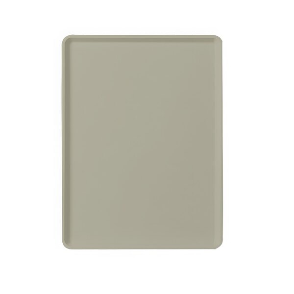 A desert tan rectangular tray with a black border.