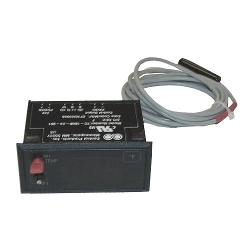 A black electronic All Points temperature control with a cable.