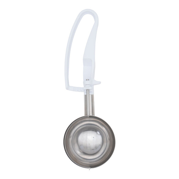 Vollrath 47390 Jacob's Pride® #6 White Squeeze Handle Disher - 4.7 oz.