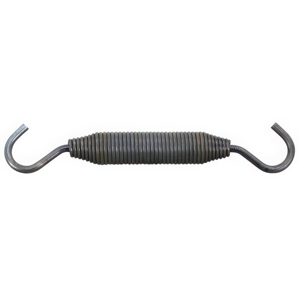 A metal spring with a curved end.