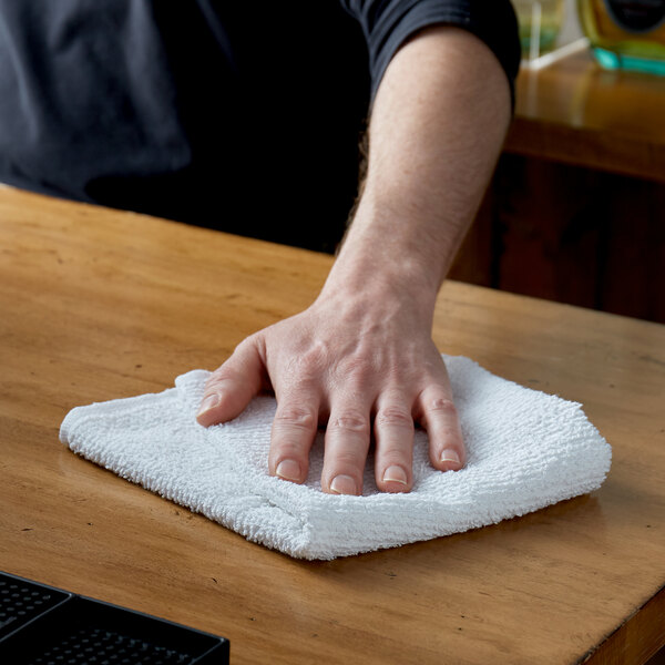 24 16X19 HEAVY WEIGHT 32OZ SHOP RAGS HOTEL OR KITCHEN TOWEL NEW WHITE JANITORIAL
