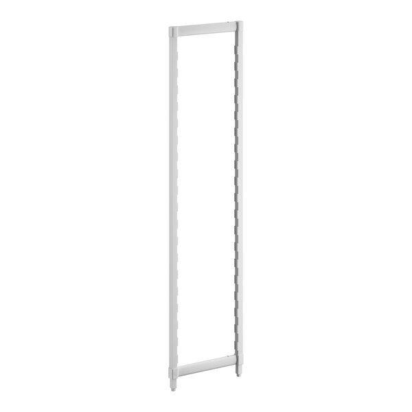 A white rectangular Cambro Camshelving® Premium post kit with black lines.