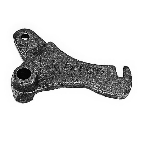 A black cast iron AllPoints left rocker arm with holes.
