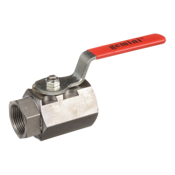 A stainless steel AllPoints grease drain ball valve with red handle.