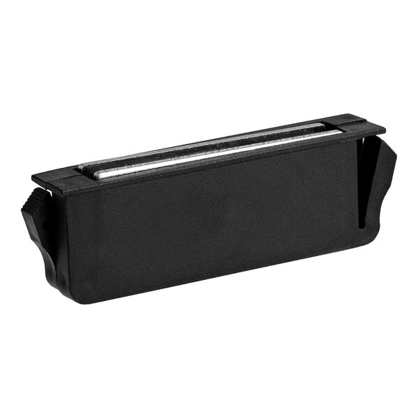 A black rectangular Kason magnetic door catch with a metal bar.