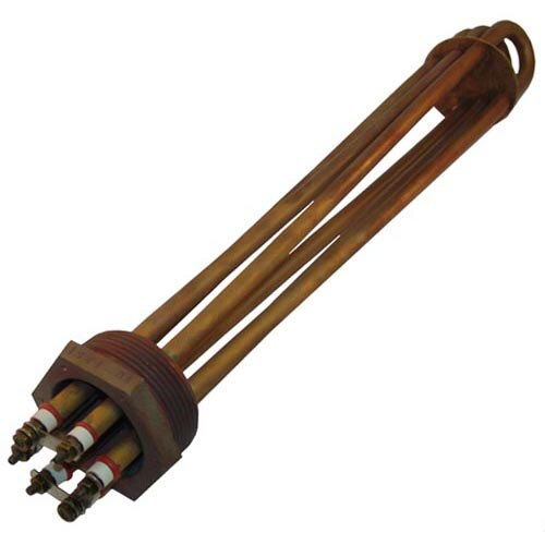 A close-up of a metal pipe with a threaded end.