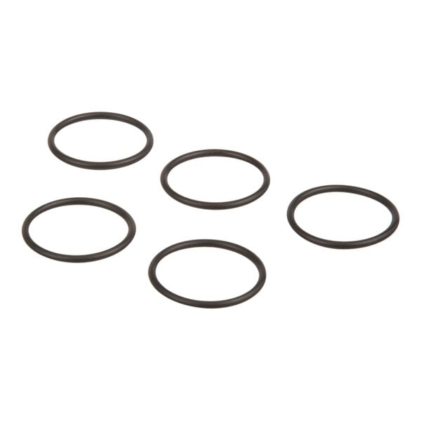 A pack of five black round pump O-rings.