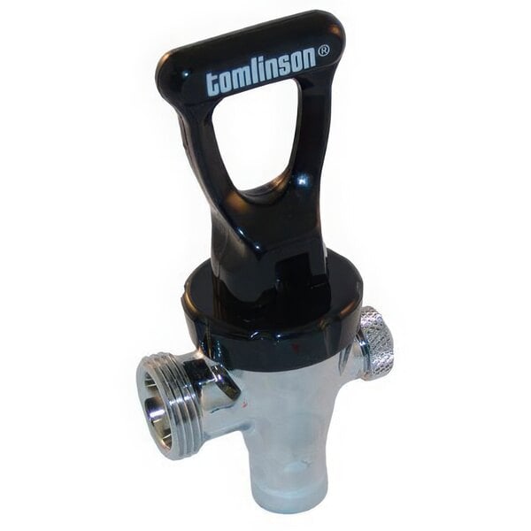 An AllPoints faucet assembly with a black handle and white text on a black plastic piece.