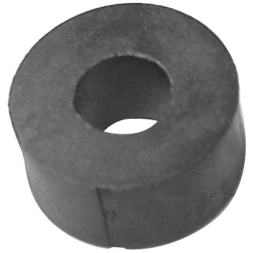 A black rubber ring with a hole in it.