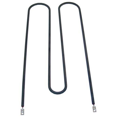 A black rectangular metal heater with metal ends.