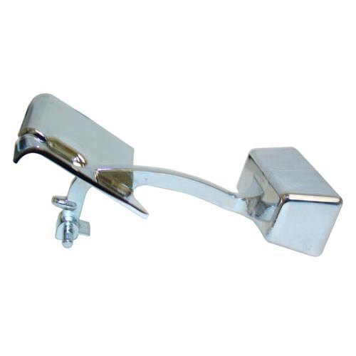 A close-up of a metal device with a metal handle.