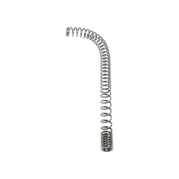 A chrome AllPoints spring with a long, thin, and twisted wire spiral.