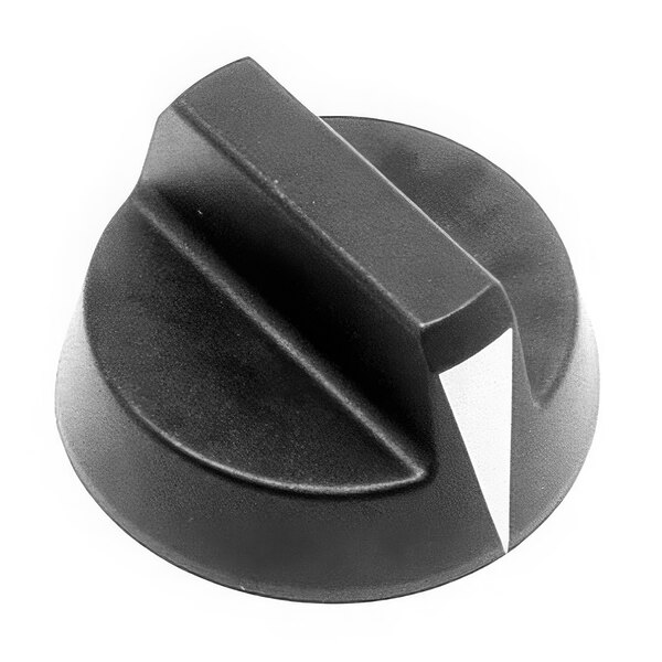 A black AllPoints range burner valve control knob with a white pointer.