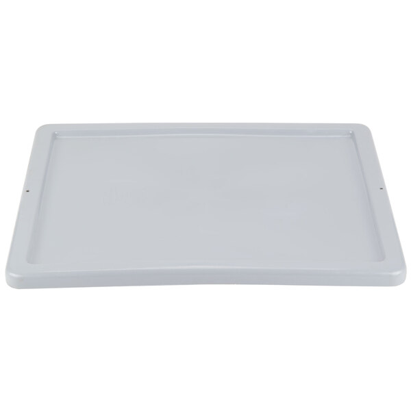 A white rectangular Rubbermaid tote box lid.