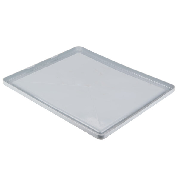 A white rectangular Rubbermaid tote box lid.