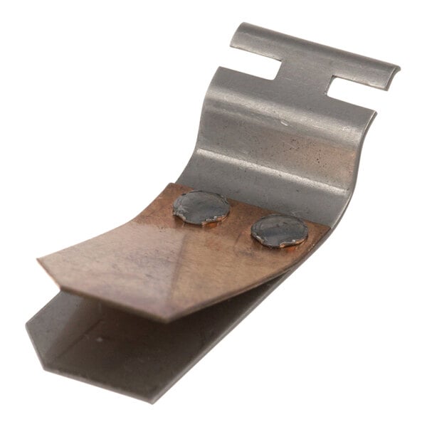 A copper metal AllPoints actuator bracket with two screw holes.