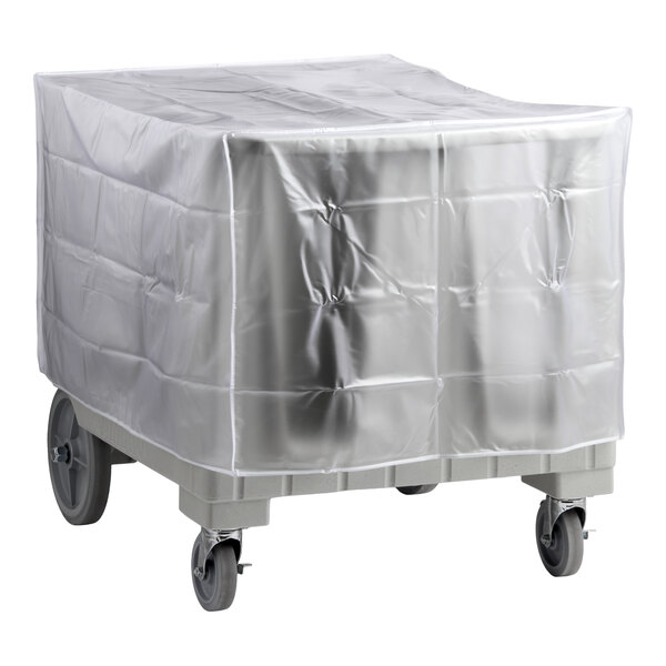 Cambro ADCS480 S Series Adjustable Speckled Gray Dish Caddy with Vinyl Cover - 6 Column