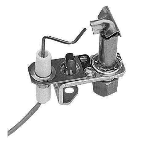 A metal device with a wire lead on a white background.