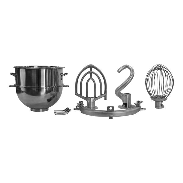 A white Globe mixer bowl adapter kit.