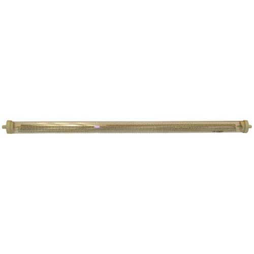 A long gold metal tube with a long handle.