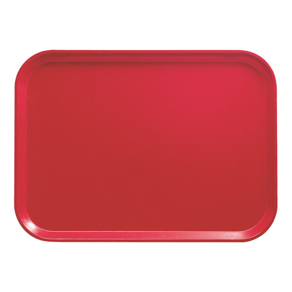 A red rectangular Cambro tray.