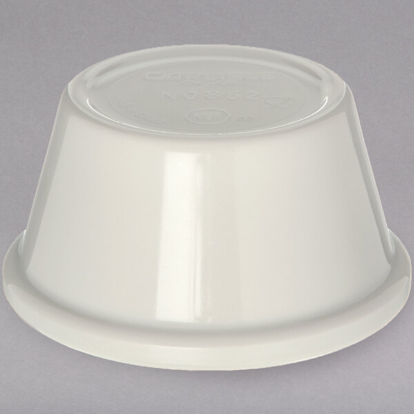 A white Carlisle melamine ramekin with a lid.