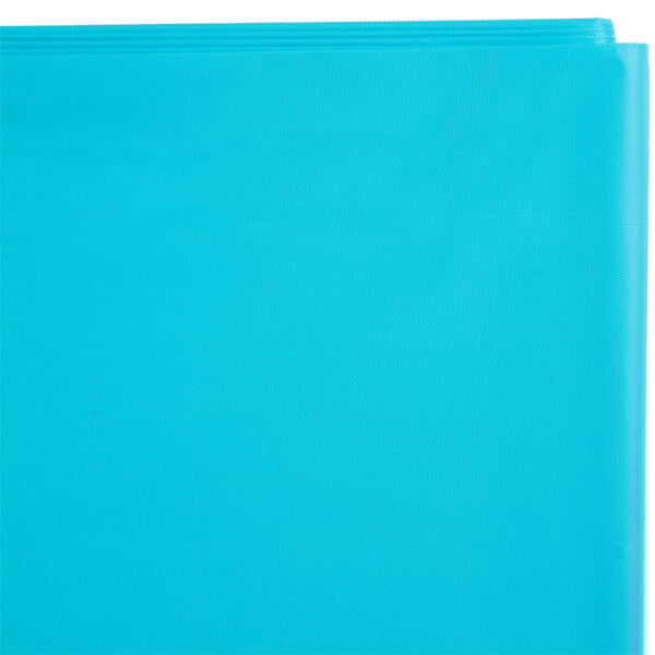 A Bermuda Blue plastic table cover in its packaging.