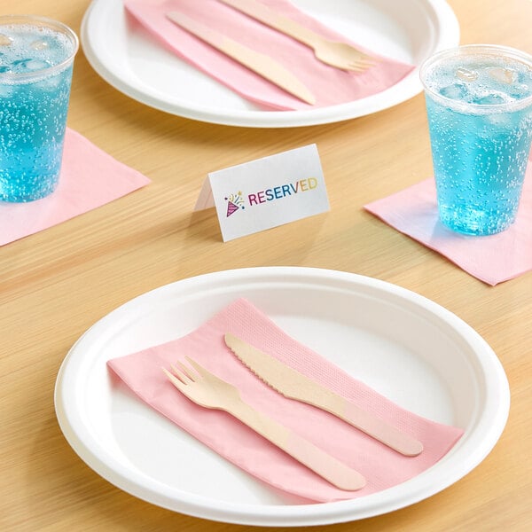 Choice Pink Customizable 2-Ply Beverage / Cocktail Napkin - 250/Pack