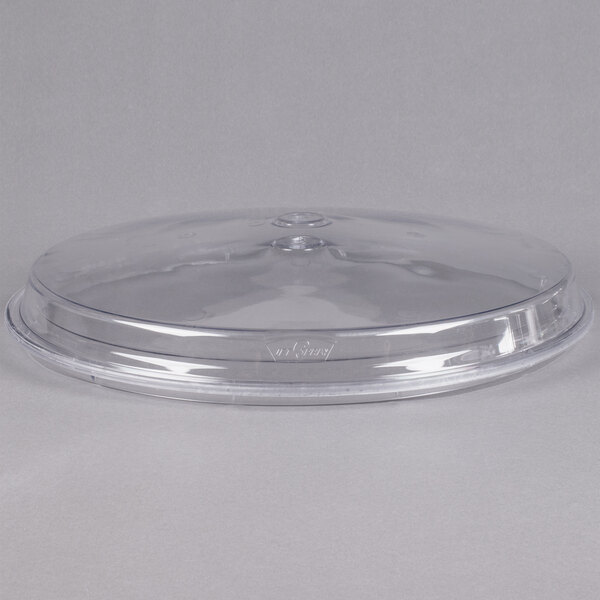 A clear plastic bowl cover with a lid on top.