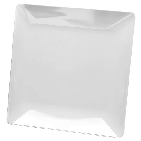 A white square plate with a white background.