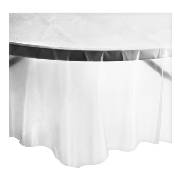 Creative Converting 700418 82" Clear OctyRound Plastic Table Cover - 12/Case