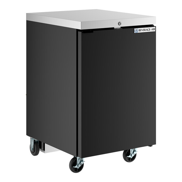 Beverage-Air BB24HC-1-B 24" Black Counter Height Solid Door Back Bar Refrigerator
