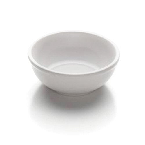 An Elite Global Solutions white melamine bowl.