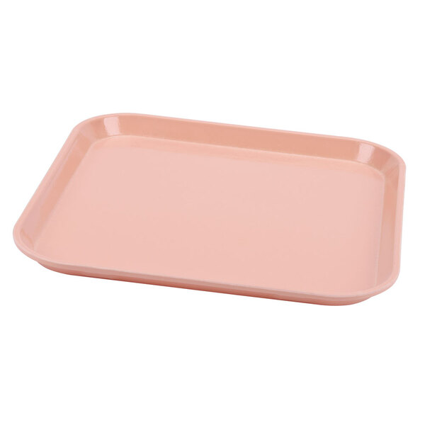 A dark peach Cambro fiberglass tray with a white background.