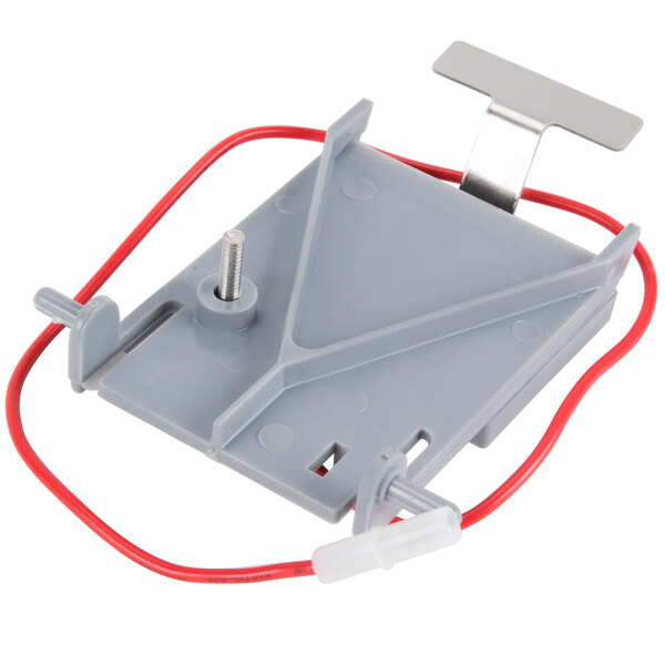 A grey metal Ice Thickness Probe with red wires.