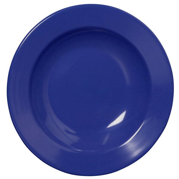 A purple melamine bowl with a white background.