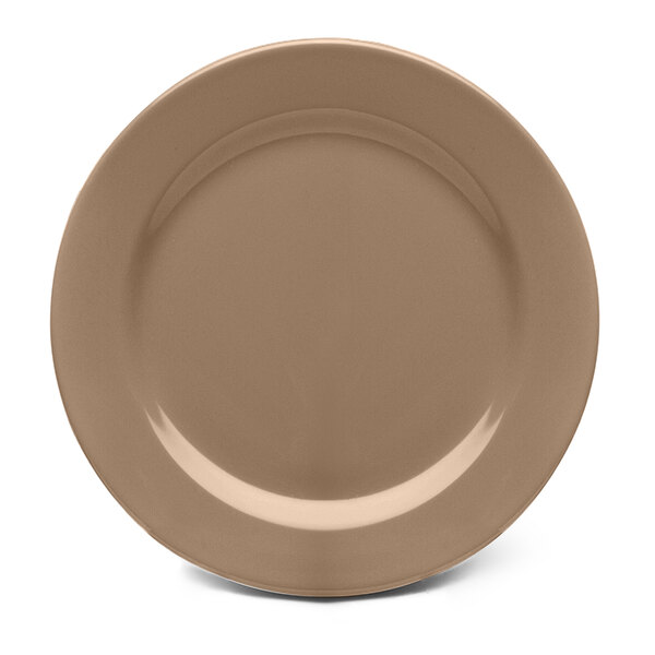 A close-up of an Elite Global Solutions Urban Naturals Mushroom melamine plate.