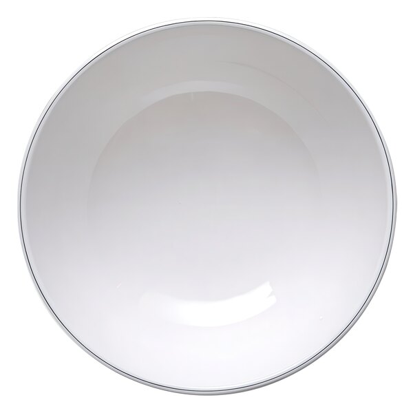 A white Elite Global Solutions round bowl with a black border.