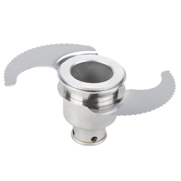 A Robot Coupe Coarse Serrated S Blade with a metal handle.