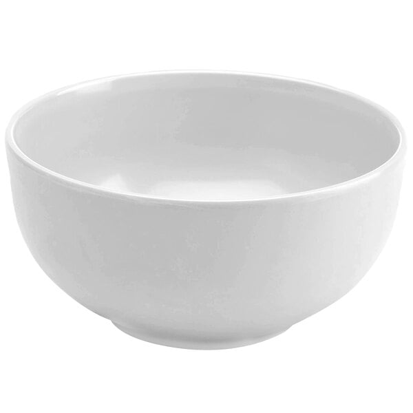 An Elite Global Solutions white melamine bowl.