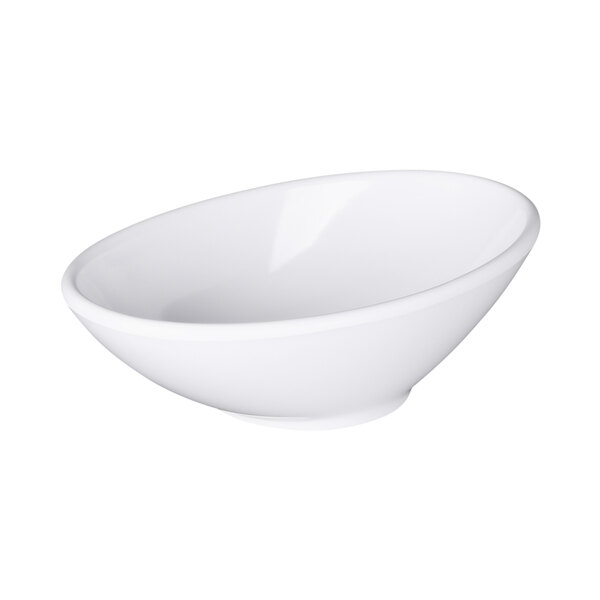 An Elite Global Solutions white melamine bowl.