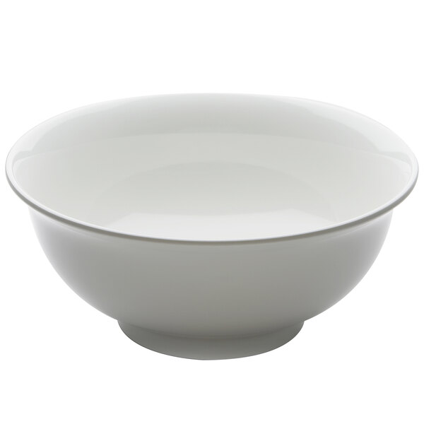 A white bowl with a white rim.