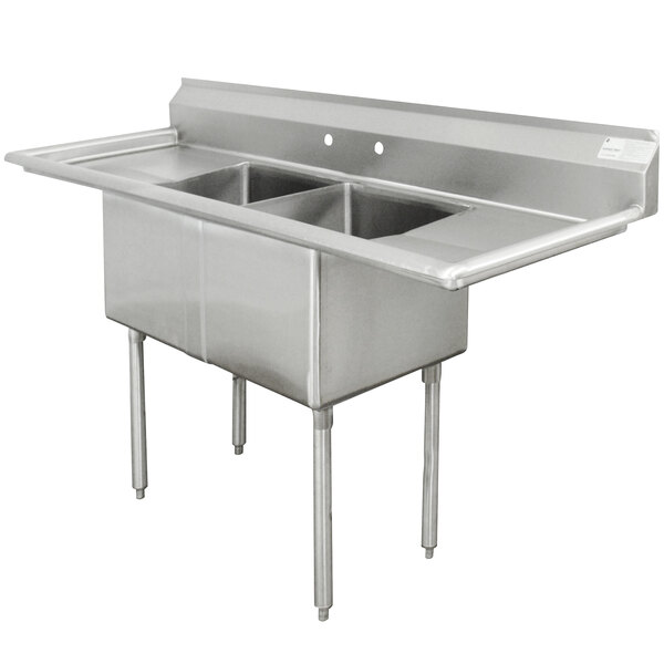 Advance Tabco Fe 2 1620 18rl Two Compartment Stainless Steel Commercial Sink With Two Drainboards 68