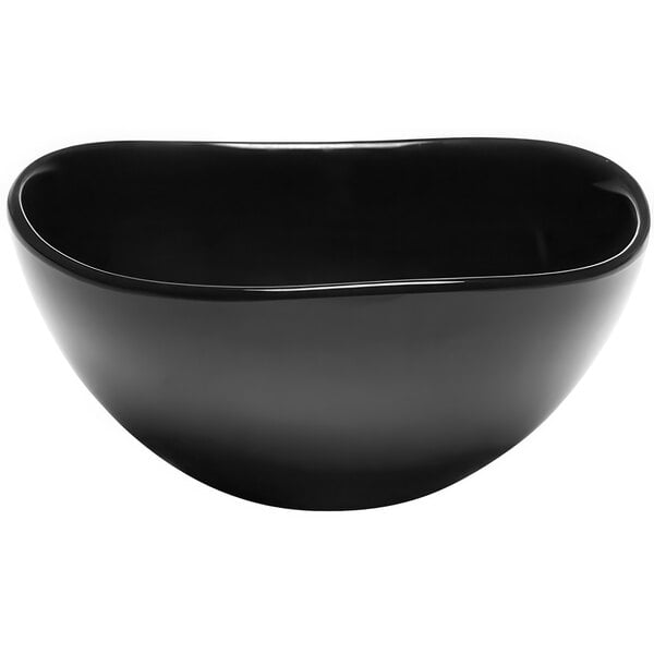 An Elite Global Solutions black melamine bowl.