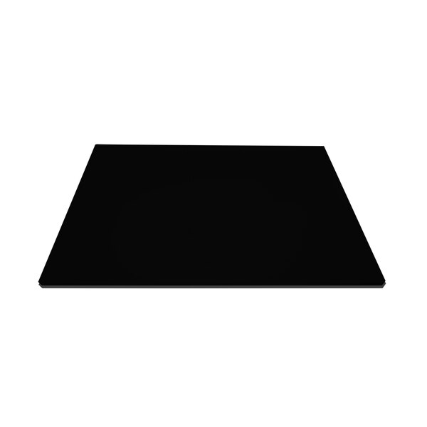 A black rectangular Elite Global Solutions melamine tray with feet on a white background.